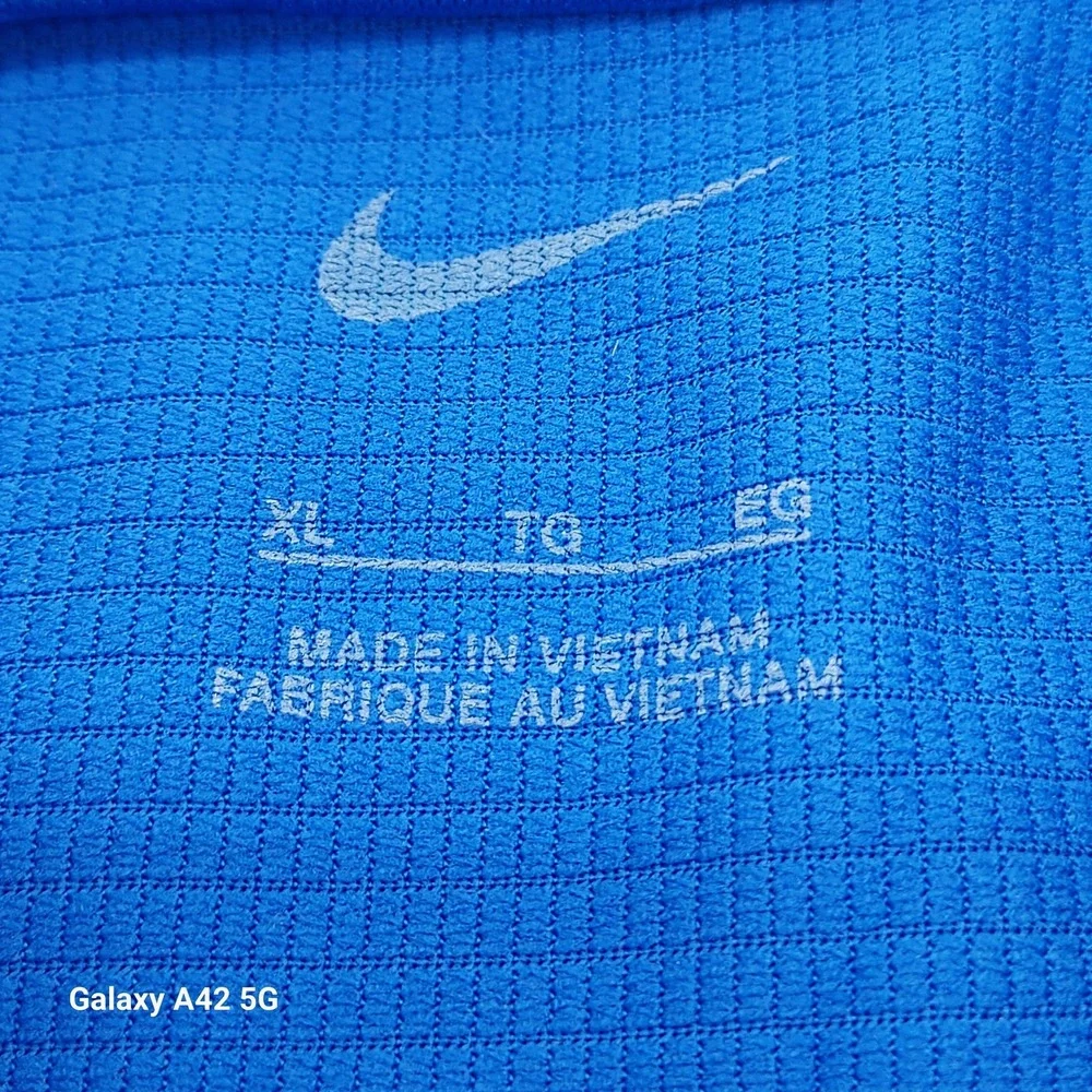 Nike Golf Polo Shirt Boys XL Royal Blue Buffalo Logo‎ Short Sleeve Performance